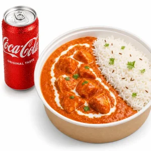 Butter Chicken & Rice + Coke